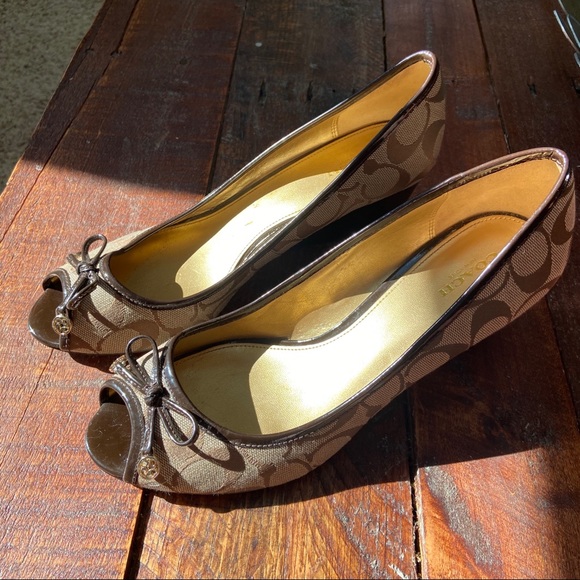 Coach Open-Toed Wedges - Picture 1 of 5